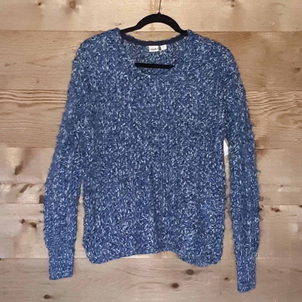 Blue Fuzzy Gap Sweater Oversized XS